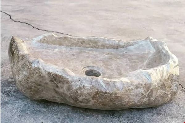 تصویر 2 از فروش کاسه روشویی سنگی رودخانه ای + قیمت خرید به صرفه